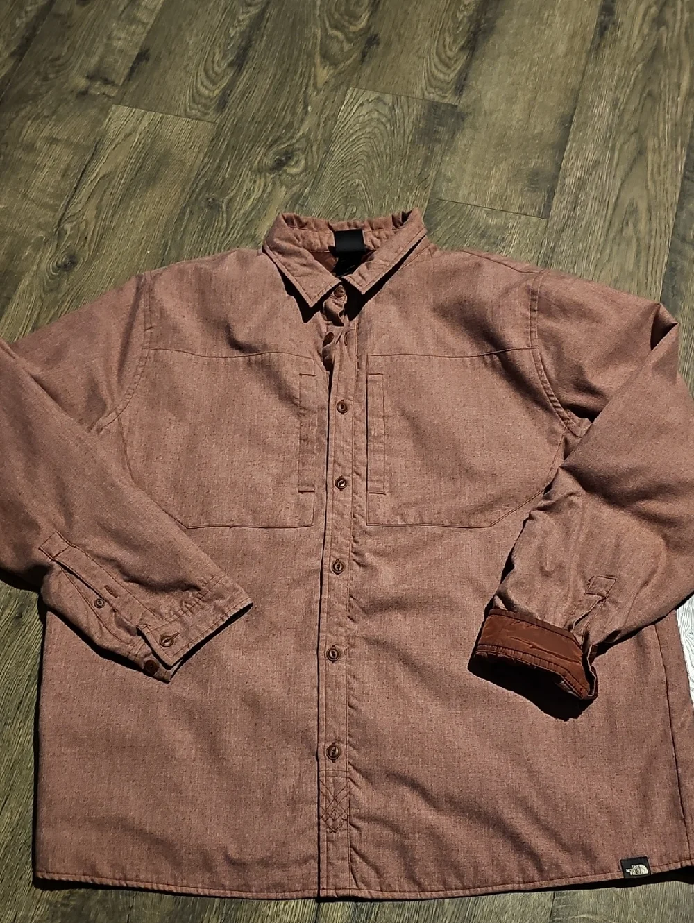 The North Face Jacket Lined Shirt Burgundy Xlarge Men Lightweight